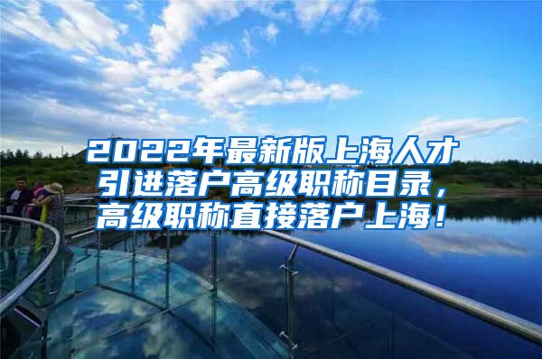 2022年最新版上海人才引进落户高级职称目录，高级职称直接落户上海！