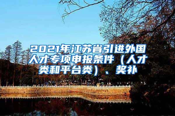 2021年江苏省引进外国人才专项申报条件（人才类和平台类）、奖补