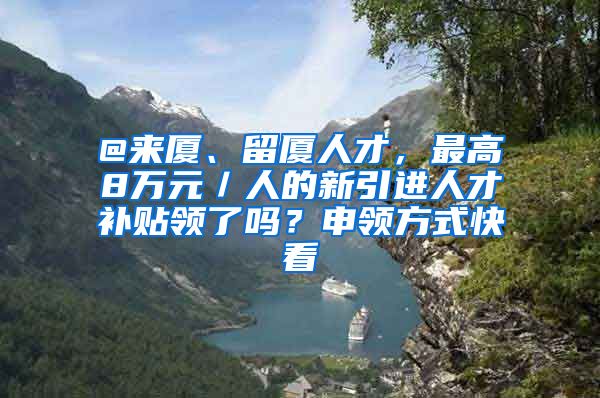 @来厦、留厦人才，最高8万元／人的新引进人才补贴领了吗？申领方式快看→