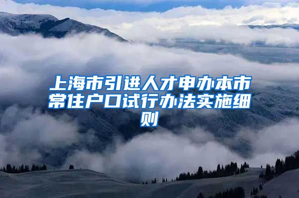 上海市引进人才申办本市常住户口试行办法实施细则