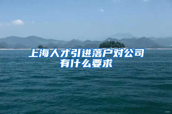 上海人才引进落户对公司有什么要求