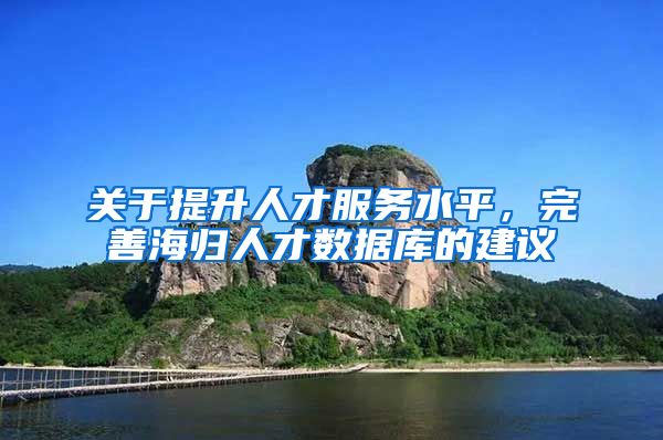 关于提升人才服务水平，完善海归人才数据库的建议