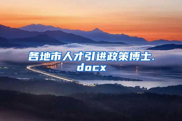 各地市人才引进政策博士.docx