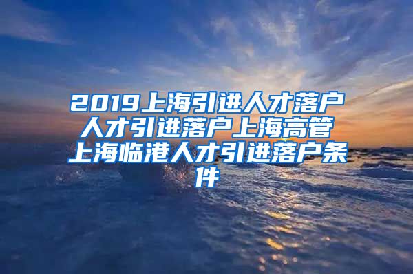 2019上海引进人才落户 人才引进落户上海高管 上海临港人才引进落户条件