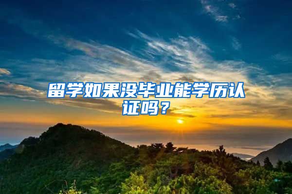 留学如果没毕业能学历认证吗？