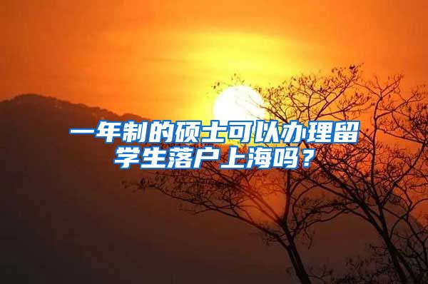 一年制的硕士可以办理留学生落户上海吗？