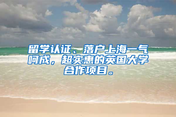 留学认证、落户上海一气呵成，超实惠的英国大学合作项目。