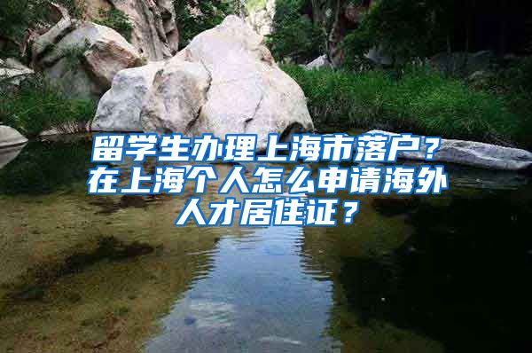 留学生办理上海市落户？在上海个人怎么申请海外人才居住证？