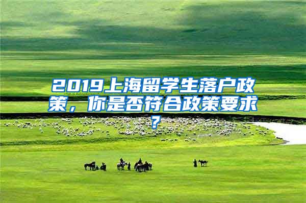 2019上海留学生落户政策，你是否符合政策要求？