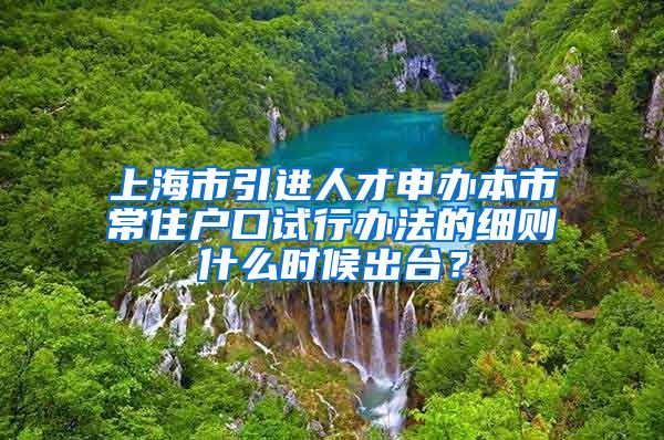 上海市引进人才申办本市常住户口试行办法的细则什么时候出台？