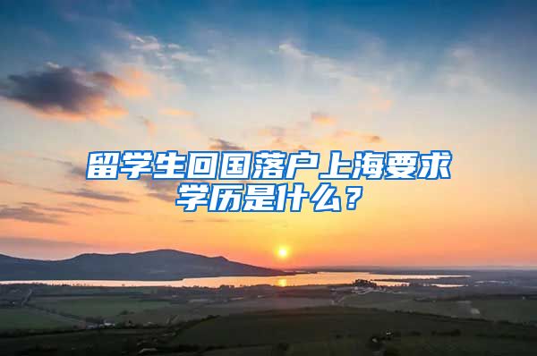 留学生回国落户上海要求学历是什么？