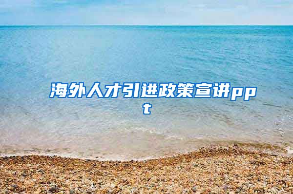 海外人才引进政策宣讲ppt