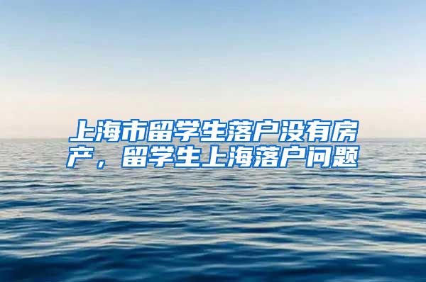 上海市留学生落户没有房产，留学生上海落户问题