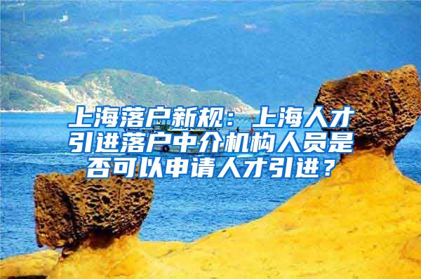 上海落户新规：上海人才引进落户中介机构人员是否可以申请人才引进？