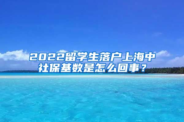 2022留学生落户上海中社保基数是怎么回事？