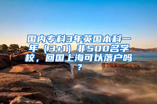 国内专科3年英国本科一年（3+1）非500名学校，回国上海可以落户吗？