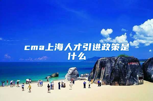 cma上海人才引进政策是什么