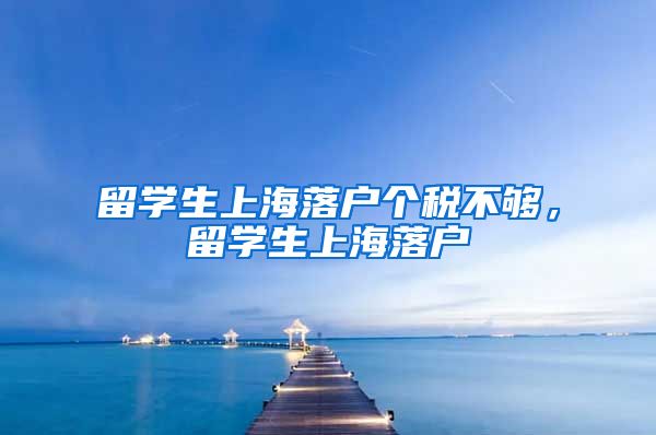 留学生上海落户个税不够，留学生上海落户