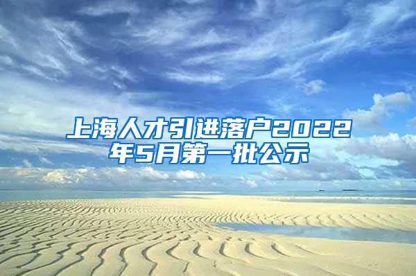 上海人才引进落户2022年5月第一批公示