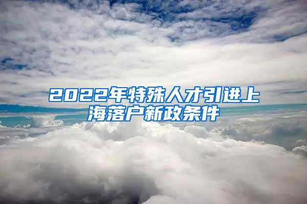 2022年特殊人才引进上海落户新政条件