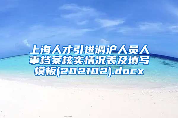 上海人才引进调沪人员人事档案核实情况表及填写模板(202102).docx