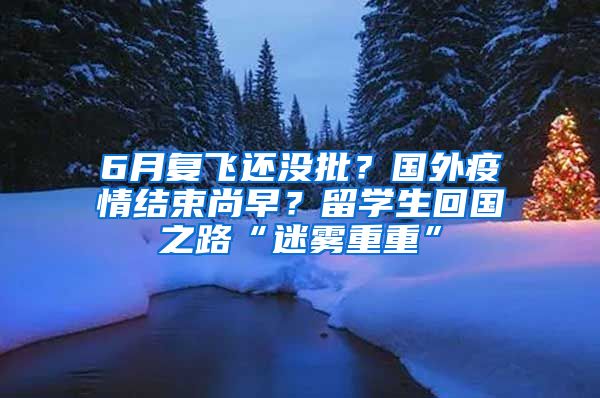 6月复飞还没批？国外疫情结束尚早？留学生回国之路“迷雾重重”