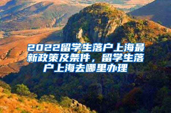 2022留学生落户上海最新政策及条件，留学生落户上海去哪里办理