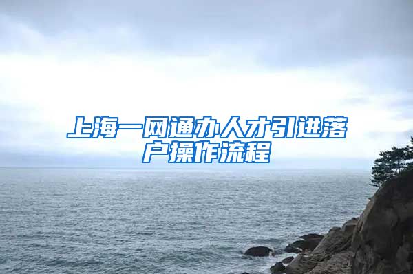 上海一网通办人才引进落户操作流程