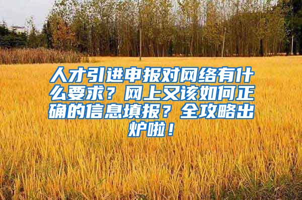 人才引进申报对网络有什么要求？网上又该如何正确的信息填报？全攻略出炉啦！