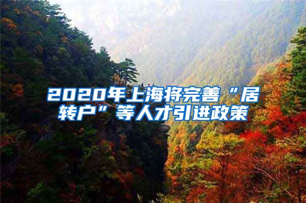 2020年上海将完善“居转户”等人才引进政策