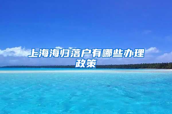 上海海归落户有哪些办理政策