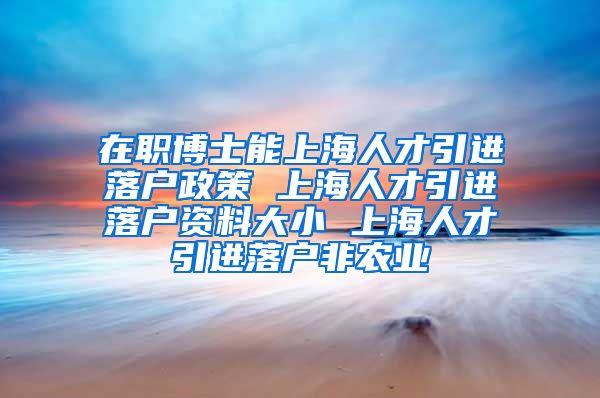 在职博士能上海人才引进落户政策 上海人才引进落户资料大小 上海人才引进落户非农业