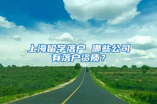 上海留学落户 哪些公司有落户资质？