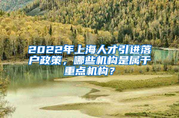 2022年上海人才引进落户政策，哪些机构是属于重点机构？