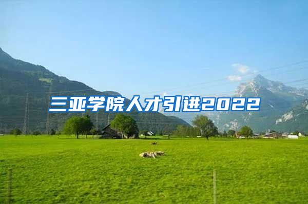 三亚学院人才引进2022