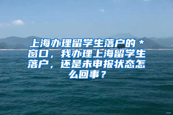 上海办理留学生落户的＊窗口，我办理上海留学生落户，还是未申报状态怎么回事？