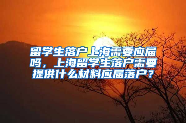 留学生落户上海需要应届吗，上海留学生落户需要提供什么材料应届落户？