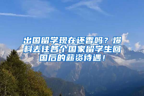 出国留学现在还香吗？爆料去往各个国家留学生回国后的薪资待遇！