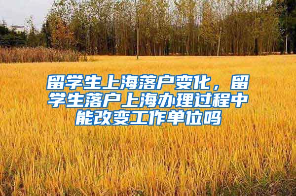 留学生上海落户变化，留学生落户上海办理过程中能改变工作单位吗