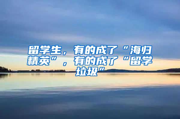 留学生，有的成了“海归精英”，有的成了“留学垃圾”