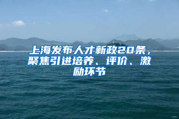 上海发布人才新政20条，聚焦引进培养、评价、激励环节