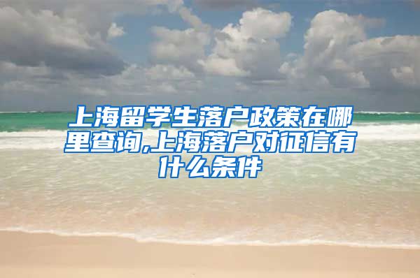 上海留学生落户政策在哪里查询,上海落户对征信有什么条件