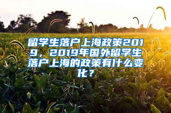 留学生落户上海政策2019，2019年国外留学生落户上海的政策有什么变化？