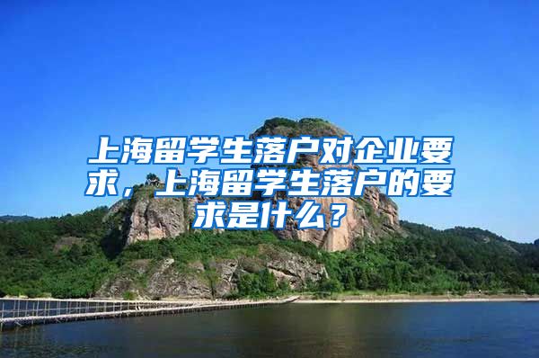 上海留学生落户对企业要求，上海留学生落户的要求是什么？