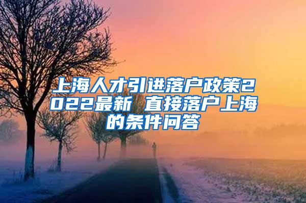 上海人才引进落户政策2022最新 直接落户上海的条件问答