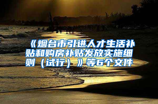 《烟台市引进人才生活补贴和购房补贴发放实施细则（试行）》等6个文件