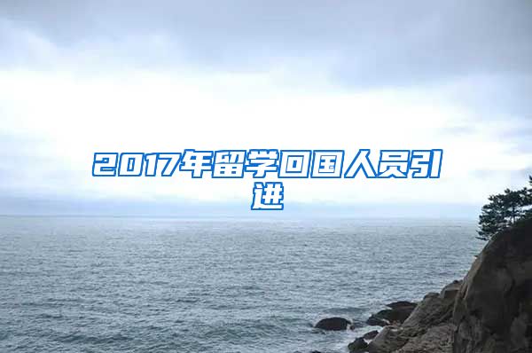 2017年留学回国人员引进