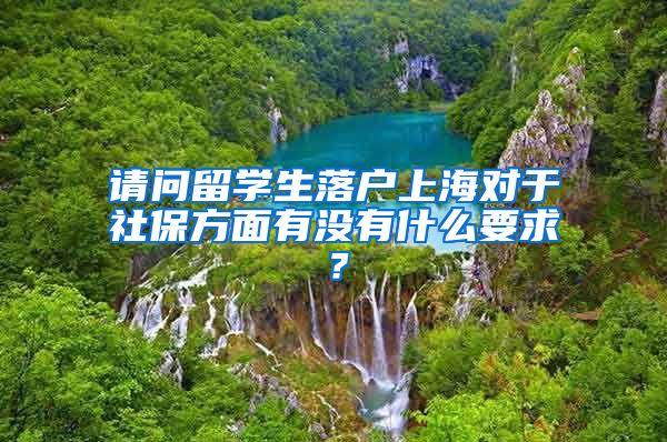 请问留学生落户上海对于社保方面有没有什么要求？