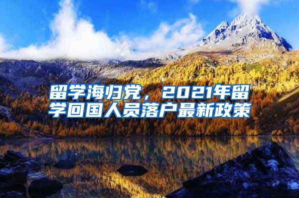 留学海归党，2021年留学回国人员落户最新政策