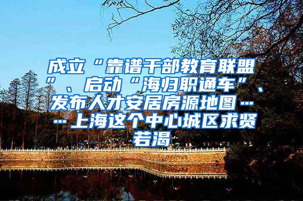 成立“靠谱干部教育联盟”、启动“海归职通车”、发布人才安居房源地图……上海这个中心城区求贤若渴